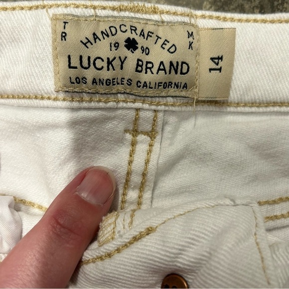 Lucky Brand White Riley Shorts Size Girls 14 Rolled Hem EUC Distressed - Picture 3 of 7